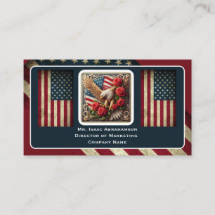 Patriotisk amerikansk flagg affärsbok visitkort
