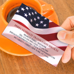 Patriotisk amerikansk flagg affärsbokskortmall visitkort