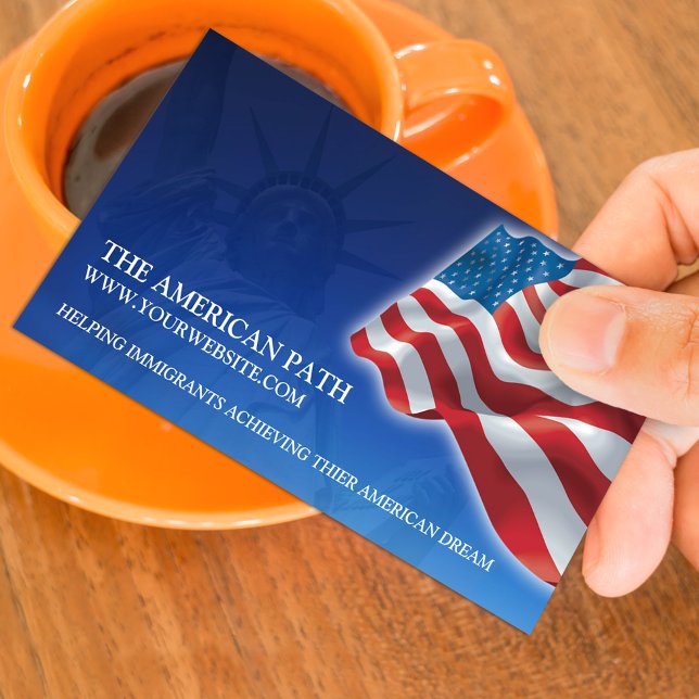 Patriotisk amerikansk flagg affärsbokskortmall visitkort (Skapare uppladdad)