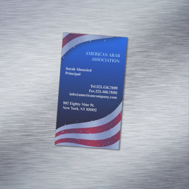 Patriotisk amerikansk flagg affärskortmagnet magnetiska visitkort (In Situ)