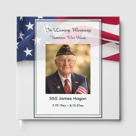 PATRIOTISK amerikansk flagg begravningsfoto Gästböcker
