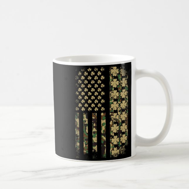 Patriotisk amerikansk flagg camouflage shamrock st kaffemugg (Höger)
