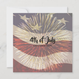 Patriotisk amerikansk flagg fjärde juli inbjudningar