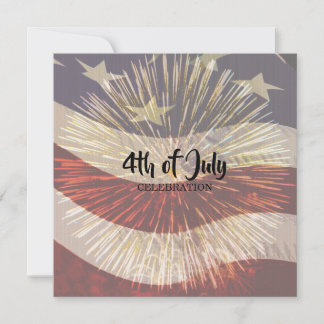 Patriotisk amerikansk flagg fjärde juli inbjudningar