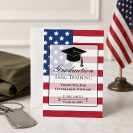 Patriotisk amerikansk flagg Grundläggande utbildni Tack Kort