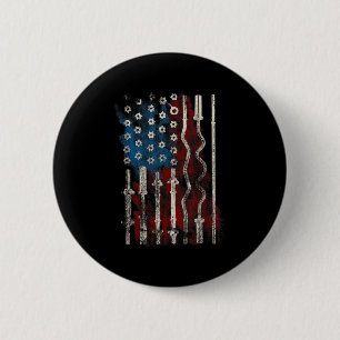 Patriotisk amerikansk flagg gym för tyngdlyftare knapp