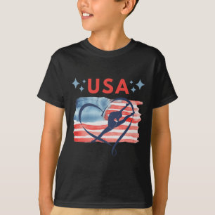 Patriotisk amerikansk flagg gymnastik design för U T Shirt