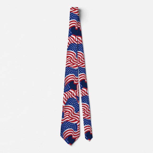 Patriotisk amerikansk flagg halsduk slips (Framsida)