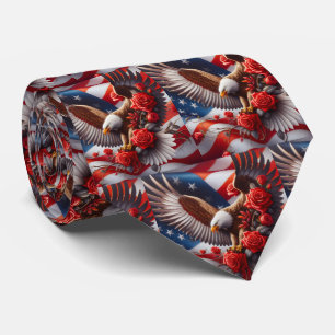 Patriotisk amerikansk flagg halsduk slips