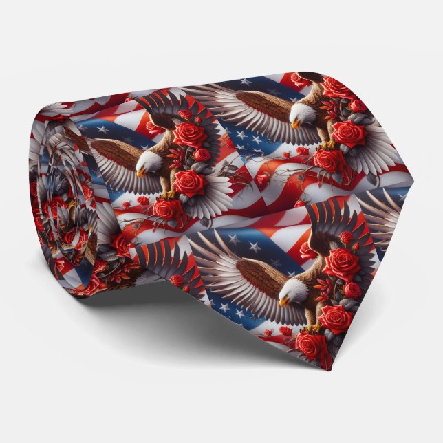 Patriotisk amerikansk flagg halsduk slips (Rullad)