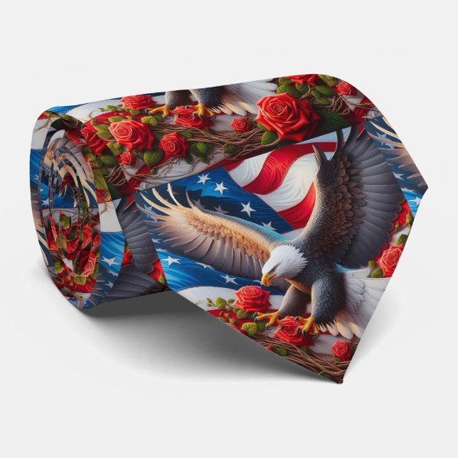 Patriotisk amerikansk flagg halsduk slips (Rullad)
