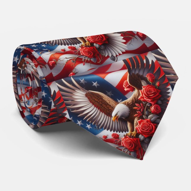 Patriotisk amerikansk flagg halsduk slips (Rullad)