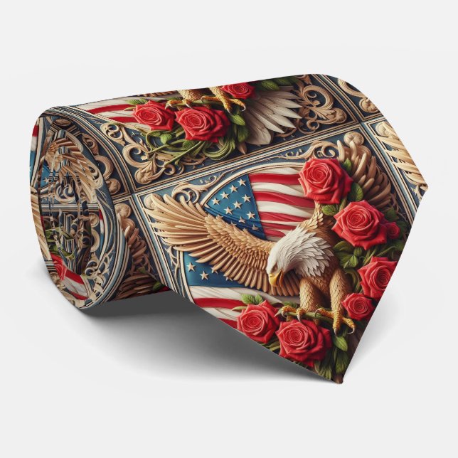 Patriotisk amerikansk flagg halsduk slips (Rullad)