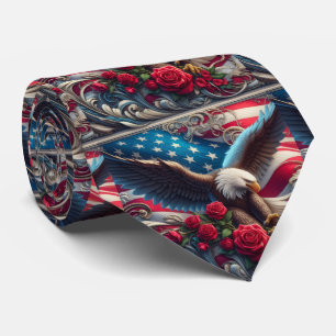 Patriotisk amerikansk flagg halsduk slips