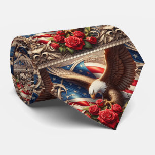 Patriotisk amerikansk flagg halsduk slips
