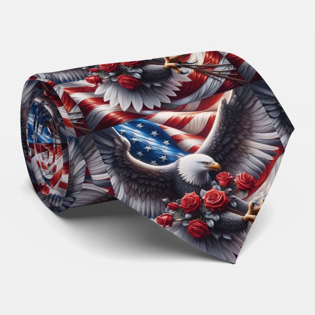 Patriotisk amerikansk flagg halsduk slips (Rullad)