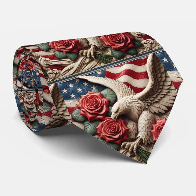 Patriotisk amerikansk flagg halsduk slips (Rullad)