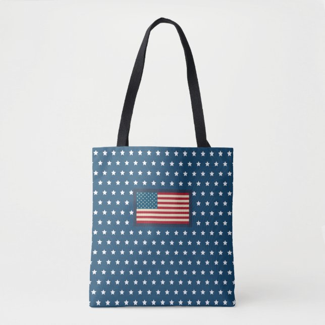 Patriotisk amerikansk flagg handväskaspresent tygkasse (Framsida)
