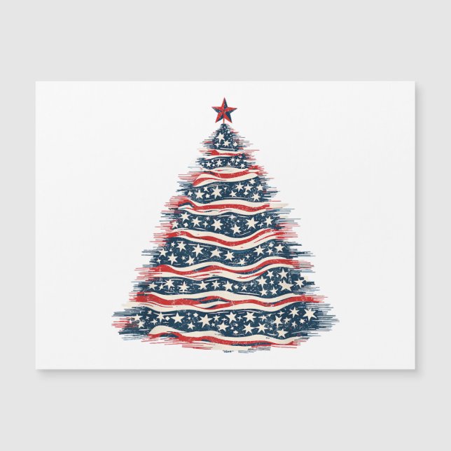 Patriotisk amerikansk flagg julgran (Framsida)