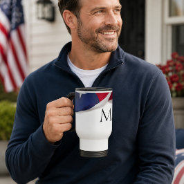 Patriotisk amerikansk flagg-monogram initial resemugg