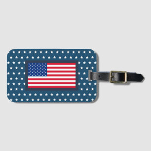 Patriotisk amerikansk flagg resväskemärke present bagagebricka