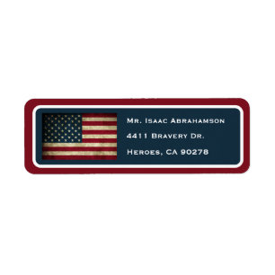 Patriotisk amerikansk flagg returadressetikett returadress etikett