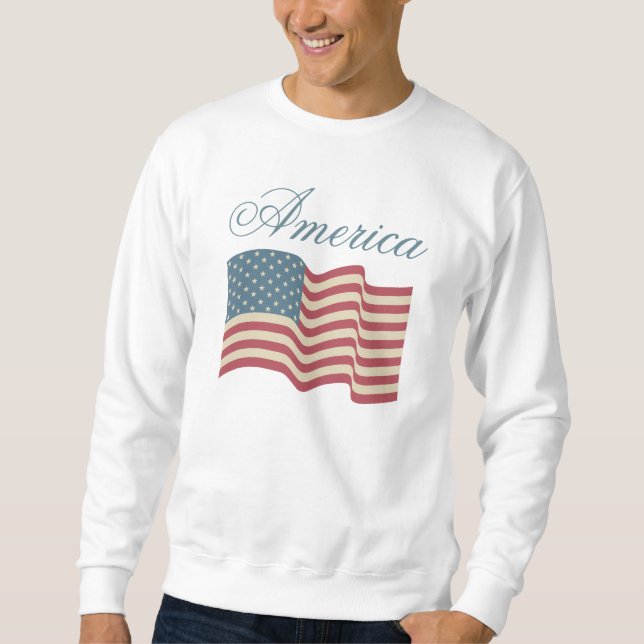 Patriotisk amerikansk flagg sweatshirt (Framsida)