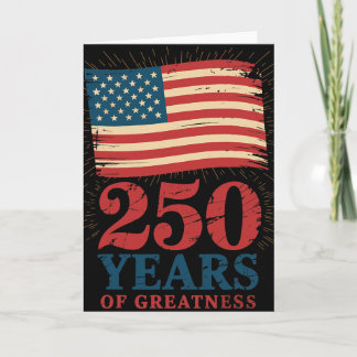 Patriotisk amerikansk flagga 250-årsjubileum 4:e j kort