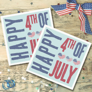 Patriotisk amerikansk flagga 4:e juli-fest pappersservett