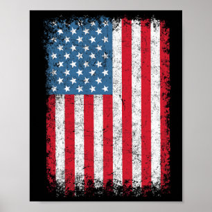 Patriotisk amerikansk flagga 4:e juli för män kvin poster