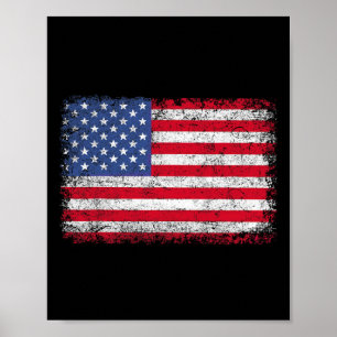 Patriotisk amerikansk flagga 4:e juli för män kvin poster