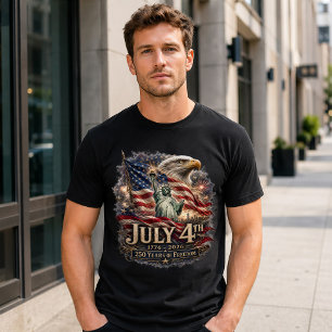 Patriotisk amerikansk flagga 4 juli 250 år t shirt