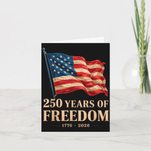 Patriotisk amerikansk flagga 4 juli 250 årsjubileu kort