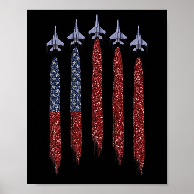 Patriotisk amerikansk Flagga 4 juli Independence d Poster (Framsidan)