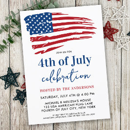 Patriotisk amerikansk Flagga 4 juli Party Inbjudningar