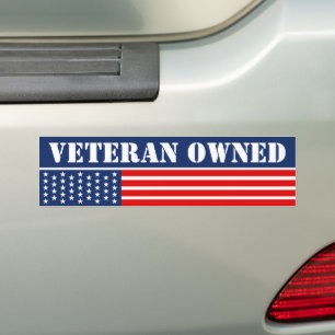Patriotisk Amerikansk Flagga Ägd av Veteraner Bildekal