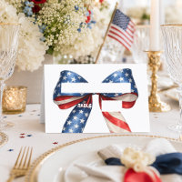 Patriotisk amerikansk flagga bow coquette röd vit 