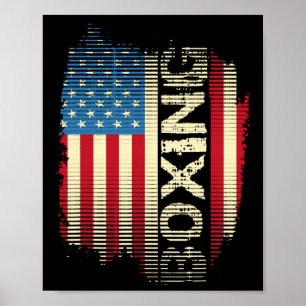 Patriotisk amerikansk flagga boxning kickboxning k poster