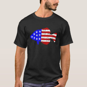 Patriotisk amerikansk Flagga Crappie-fiske T Shirt