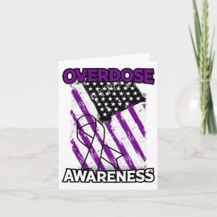 Patriotisk amerikansk flagga drogöverdos opioidöve kort