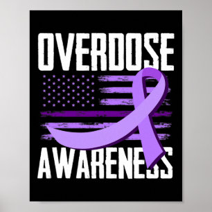 Patriotisk amerikansk flagga drogöverdos opioidöve poster