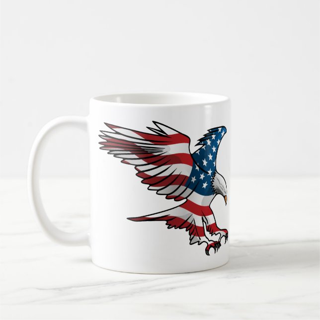 Patriotisk amerikansk Flagga Eagle Kaffemugg (Vänster)