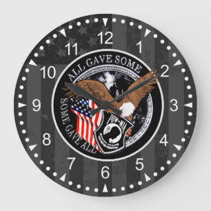 Patriotisk amerikansk Flagga Eagle-militär design Stor Klocka