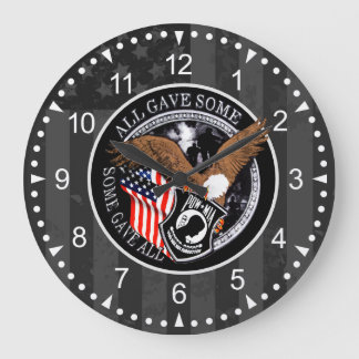 Patriotisk amerikansk Flagga Eagle-militär design Stor Klocka