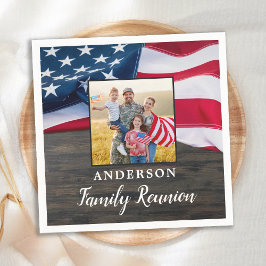 Patriotisk amerikansk Flagga-familjerätt Pappersservett