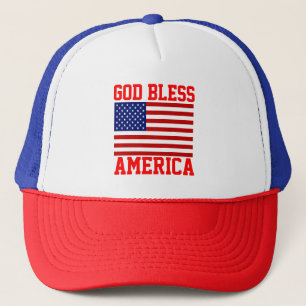 Patriotisk amerikansk flagga Gud välsigne Amerika Keps