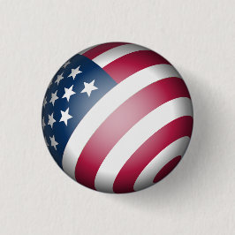 Patriotisk amerikansk Flagga i 3D Globe Design Knapp
