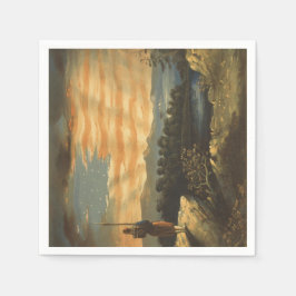 Patriotisk amerikansk Flagga i Himmel Pappersservett