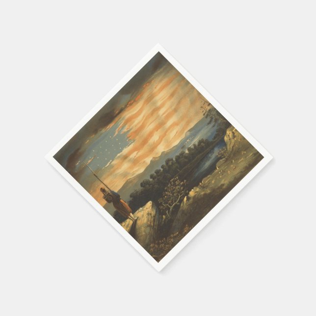 Patriotisk amerikansk Flagga i Himmel Pappersservett (Hörn)