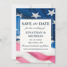 Patriotisk amerikansk Flagga inspiration Bröllop Spara Datumet